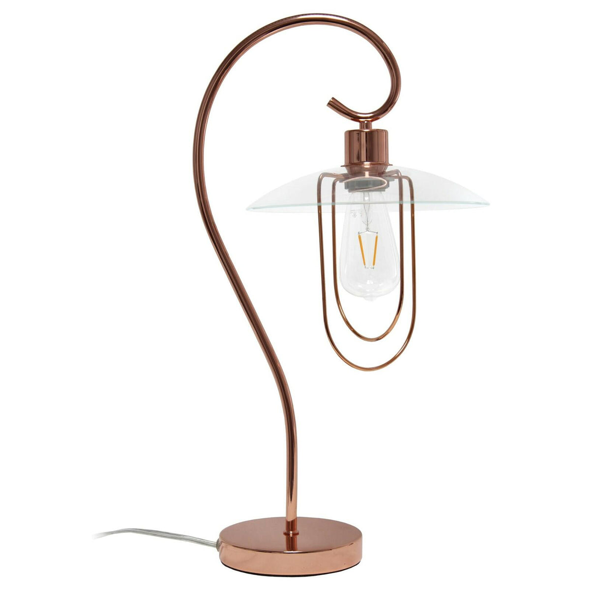 Rose Gold Modern Arched Table Lamp by Simple Designs - 22.5" Elegant Light