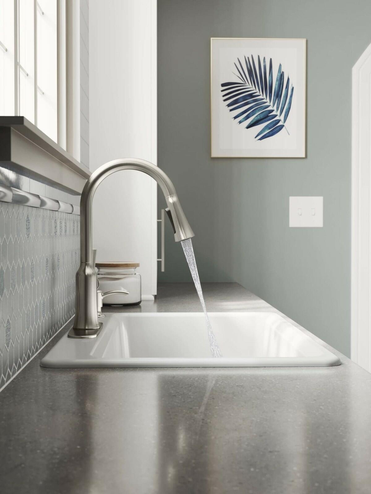 Kohler Brynn S10052217 Pull Down Kitchen Faucet w/Soap Dispenser Vibrant