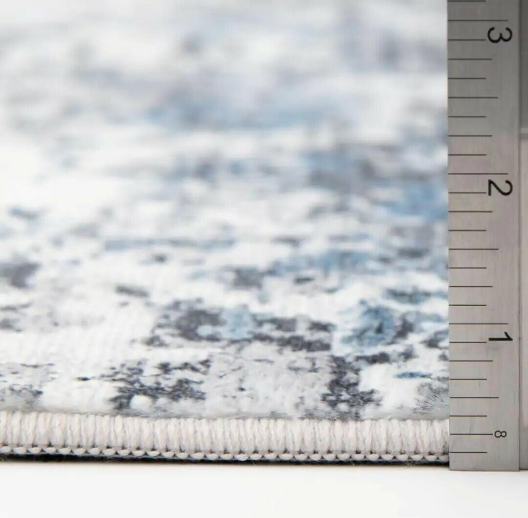 Blue Area Rug 2x3 ft Polyester Machine-Woven by Home Decorators