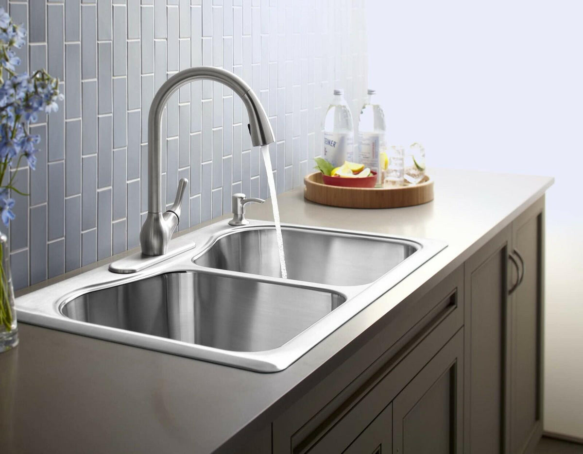 Kohler Barossa S67208480 Pull-Down Kitchen Faucet Chrome Finish Lotion Dispenser