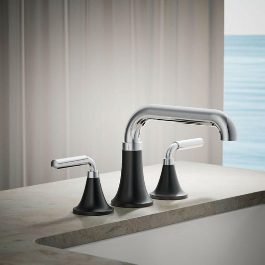 Kohler Tone T27417-4 Deck Mount Bath Faucet Trim 2 Handle Chrome Matte Black