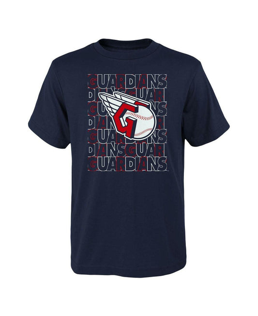 Cleveland Guardians Letterman Youth T-Shirt Navy Boys Girls Size L
