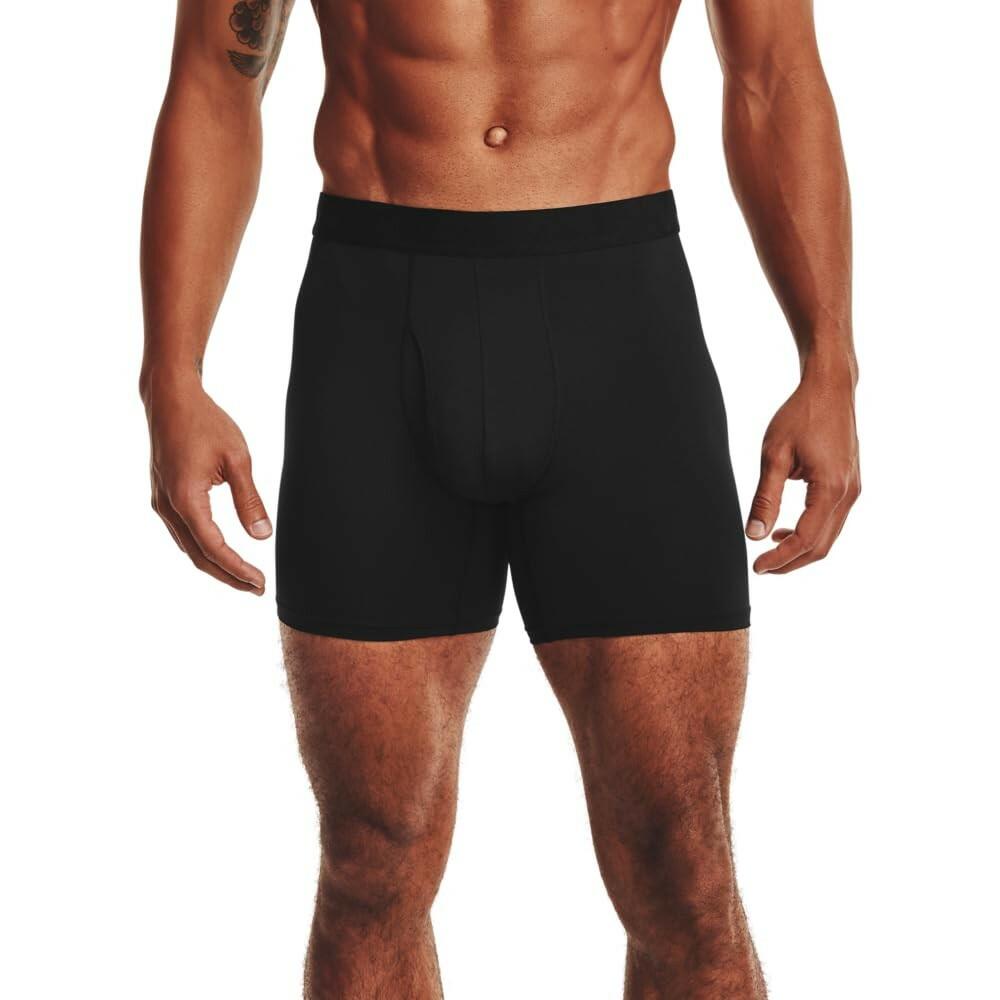 Under Armour Men's Tech Mesh 6-Inch Boxerjock 2-Pack Black Small Breathable