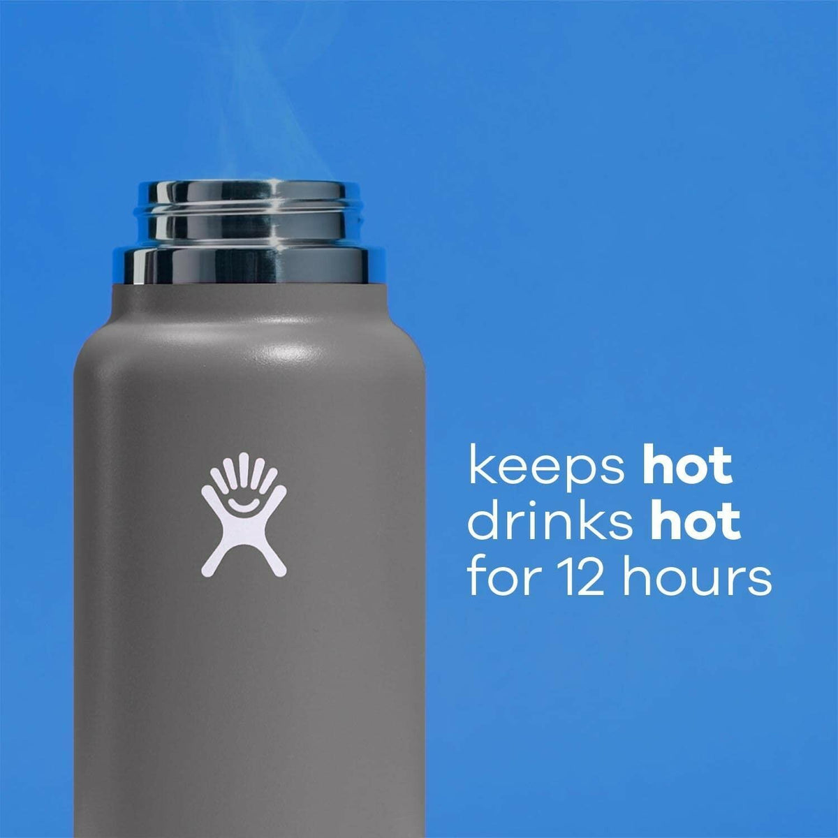 Hydro Flask 24 Oz Wide Mouth Straw Cap White Stainless Steel Leakproof Bottle
