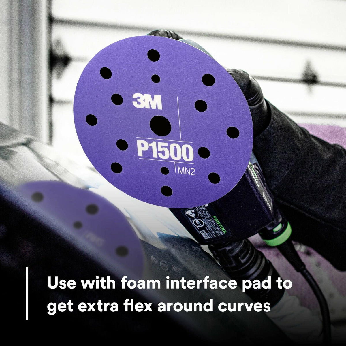 3M Hookit 34409 6in P1500 Flexible Abrasive Sanding Disc 25 Pack Paint