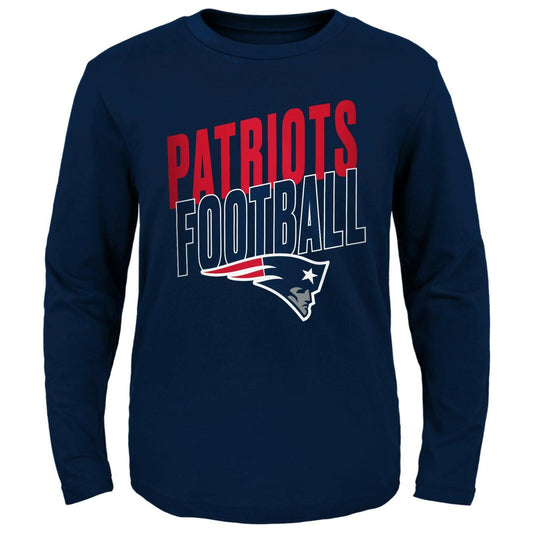 England Patriots Youth M Showtime Long Sleeve T-Shirt Navy NFL