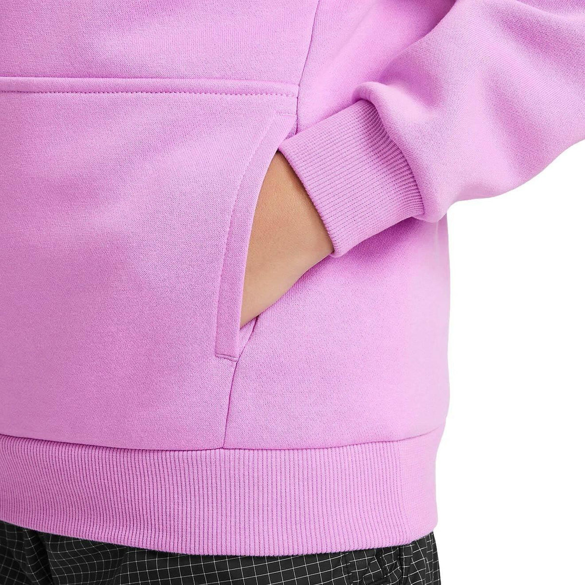 Nike Kids Club Fleece Hoodie Small Rush Fuchsia White Sweatshirt
