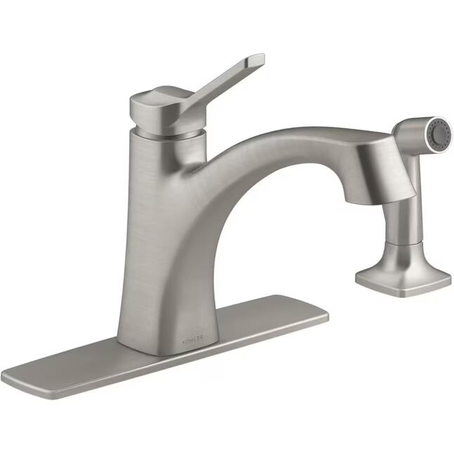 Kohler Maxton R22868-VS Single-Handle Low-Arc Kitchen Faucet with Side-Spray