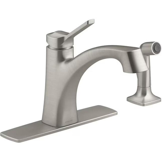 Kohler Maxton R22868-VS Single-Handle Low-Arc Kitchen Faucet with Side-Spray