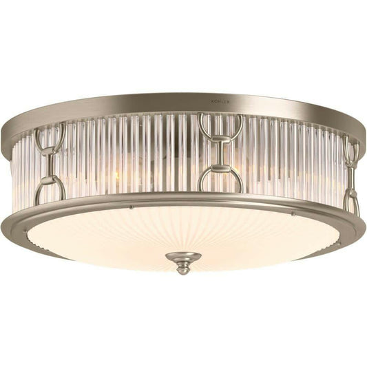 Kohler Terret 27750-FM03-BVL 15 in 3-Light Flush Mount Ceiling Fixture Bronze