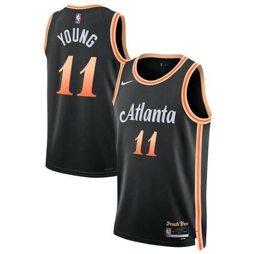 Nike Unisex Trae Young Black Atlanta Hawks 2022/23 Swingman Jersey - City Edition Size Large