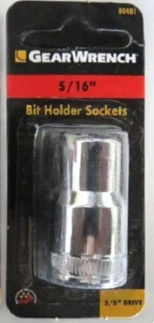 GEARWRENCH 3/8 & 5/16 in Drive Bit Holder Socket 80481 Chrome Finish Pro