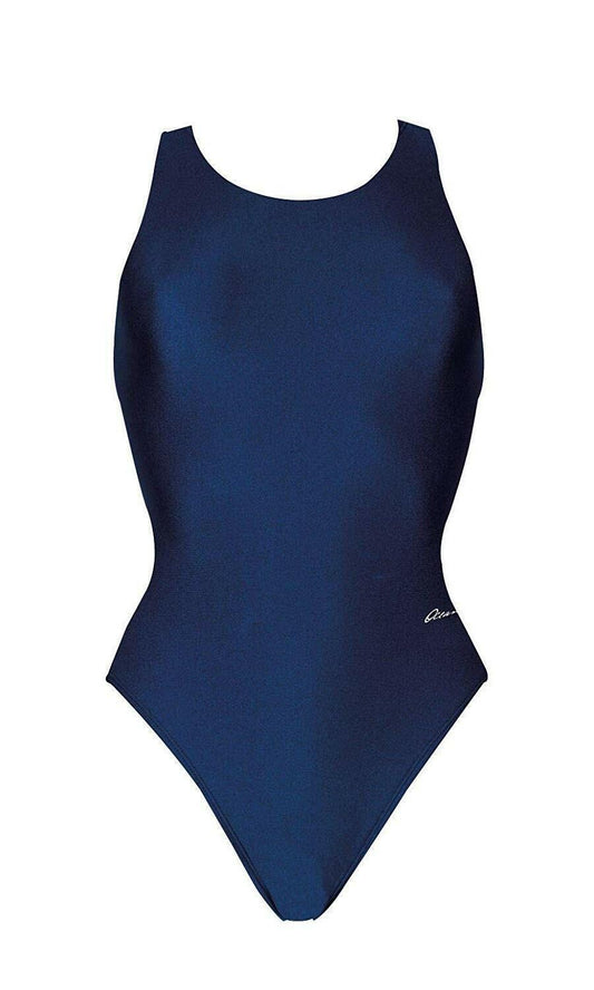 Dolfin Ocean Winner HP Back Women's Navy Swimsuit Size 32 Solid Spandex