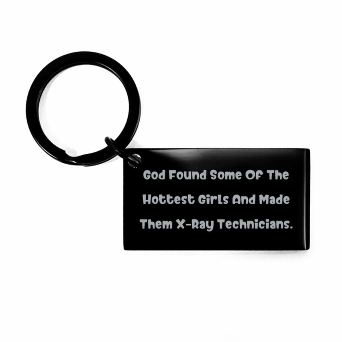 X-ray Technician Black Stainless Steel Keychain - Gift for Men