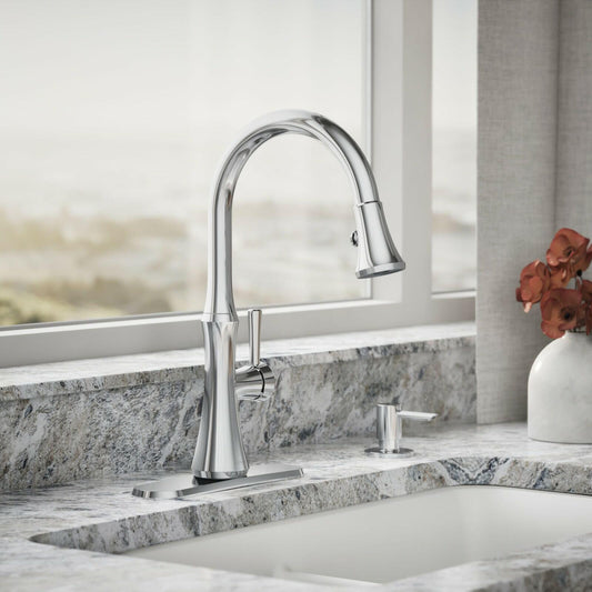 Kohler R28706-SD-CP Kaori Single Handle Kitchen Faucet with Pull Down Sprayer
