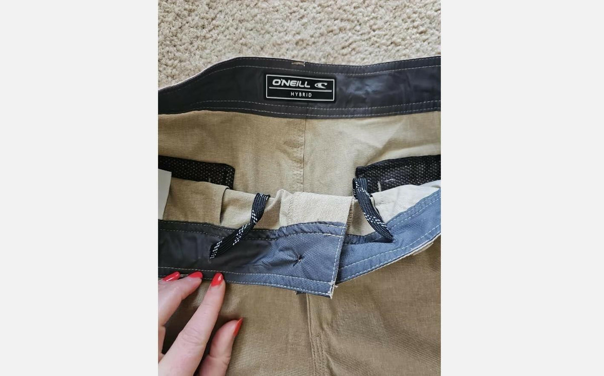 O'Neill Loaded Mini Stripe Men's Hybrid Shorts Khaki Size 34