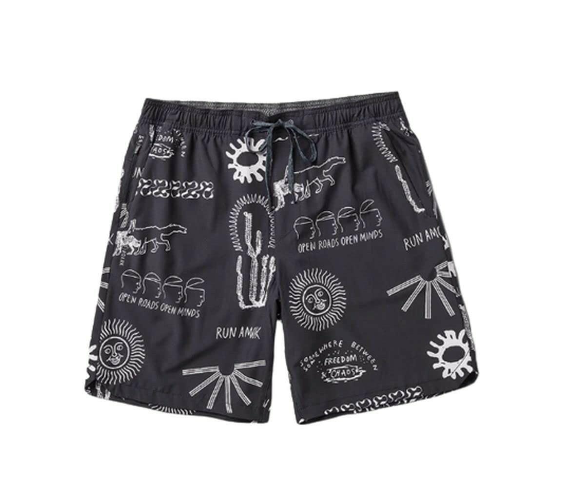 Roark Serrano 2.0 Men's 8" Shorts Medium Black Print Run Amok Stretch