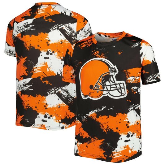 Outerstuff Youth Brown/Orange Cleveland Browns Cross Pattern T-Shirt XL
