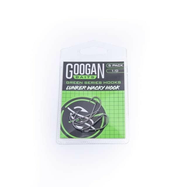 Googan Squad Wacky Lunker Hook 2/0 Green Pumpkin 6 Pack Freshwater Fishing