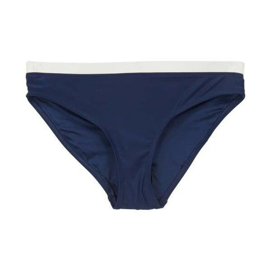 Free Country Women's Bikini Bottoms Navy Blue White Trim Swimwear Size Small