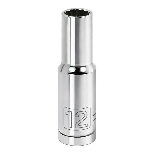 Powerbuilt 940163 22mm Deep Socket 1/2" Drive 12-Point Metric CR-V