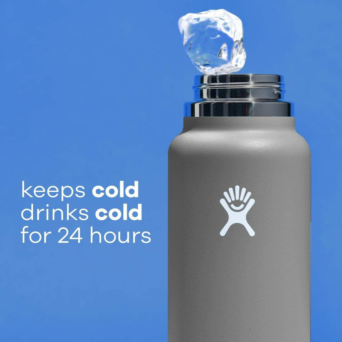 Hydro Flask 24 Oz Wide Mouth Straw Cap White Stainless Steel Leakproof Bottle