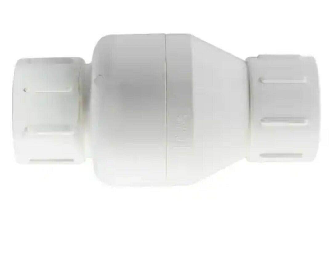 Homewerks 2'' PVC In-Line Check Ball Valve Schedule 40 White