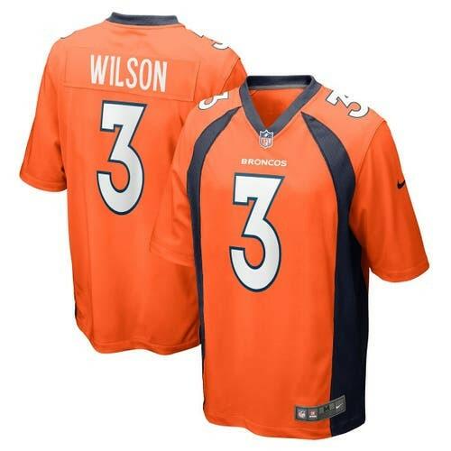 Nike Men's Russell Wilson Orange Denver Broncos NFL Game Jersey Size XL