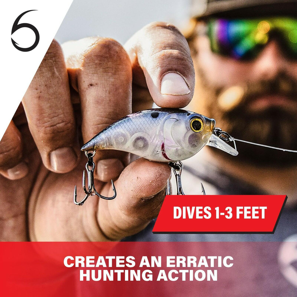 6th Sense Curve 55 Finesse Squarebill Crankbait Boiled Crawfish 1-3ft Lure