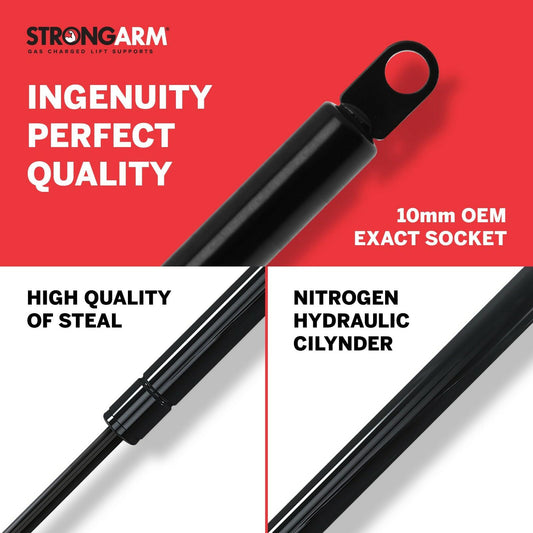 StrongArm 4341 Hood Lift Support, Black Metal Gas Strut