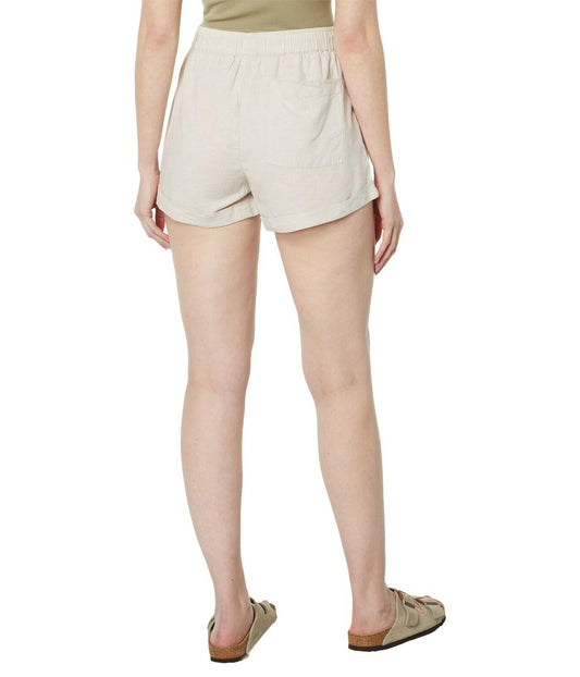 Toad&Co Taj Hemp Women's Shorts Oatmeal Chambray Small 3" Pull-On