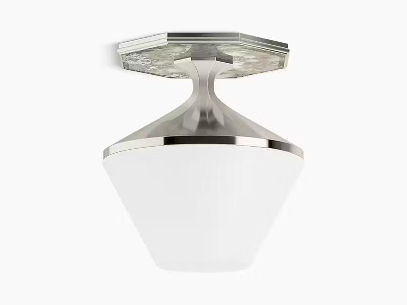 Kohler Celano 32496-FM02-SNL 2 Light Flush Mount Ceiling Light Polished Nickel