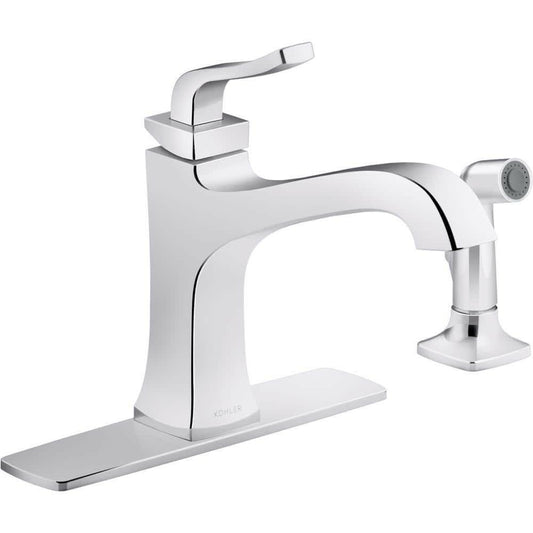 Kohler Rubicon Single-Handle Kitchen Faucet Polished Chrome with Side Spray R26581-VS