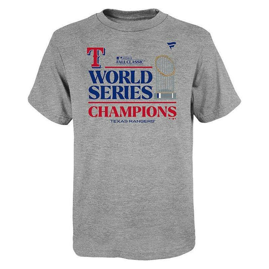 Fanatics Texas Rangers 2023 World Series Champions Locker Room Youth T-Shirt Gray