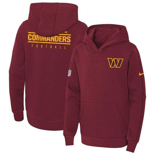 Nike Youth Burgundy Washington Commanders Fleece Pullover Hoodie 2023