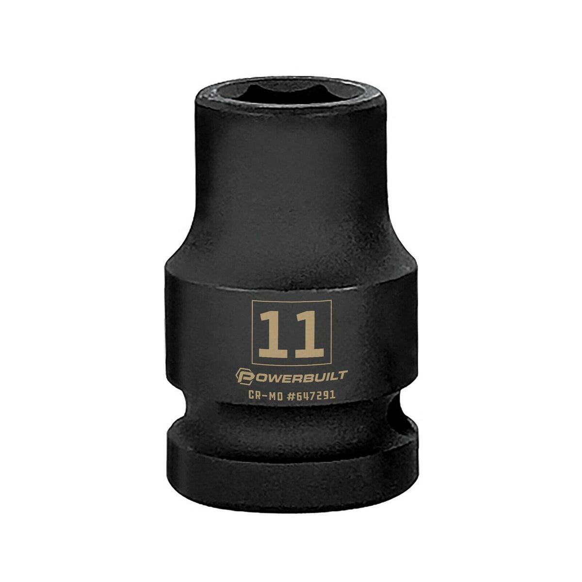Powerbuilt 642791 11mm Impact Socket 1/2" Drive 6-Point Metric Cr-Mo