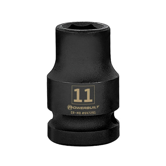 Powerbuilt 642791 11mm Impact Socket 1/2" Drive 6-Point Metric Cr-Mo