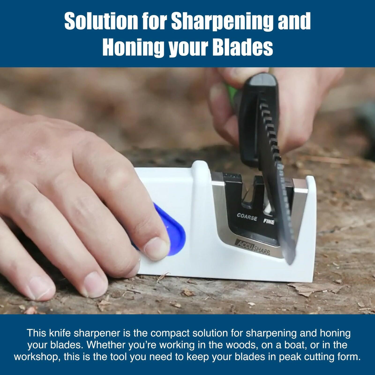 AccuSharp 2-Stage Knife Sharpener, Compact Pull-Through, Tungsten Carbide, Blue