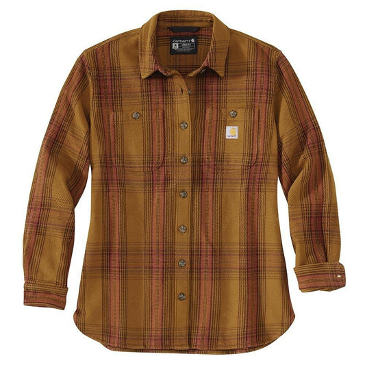 Carhartt Women's Loose Fit Twill Shirt Jac, Brown Small