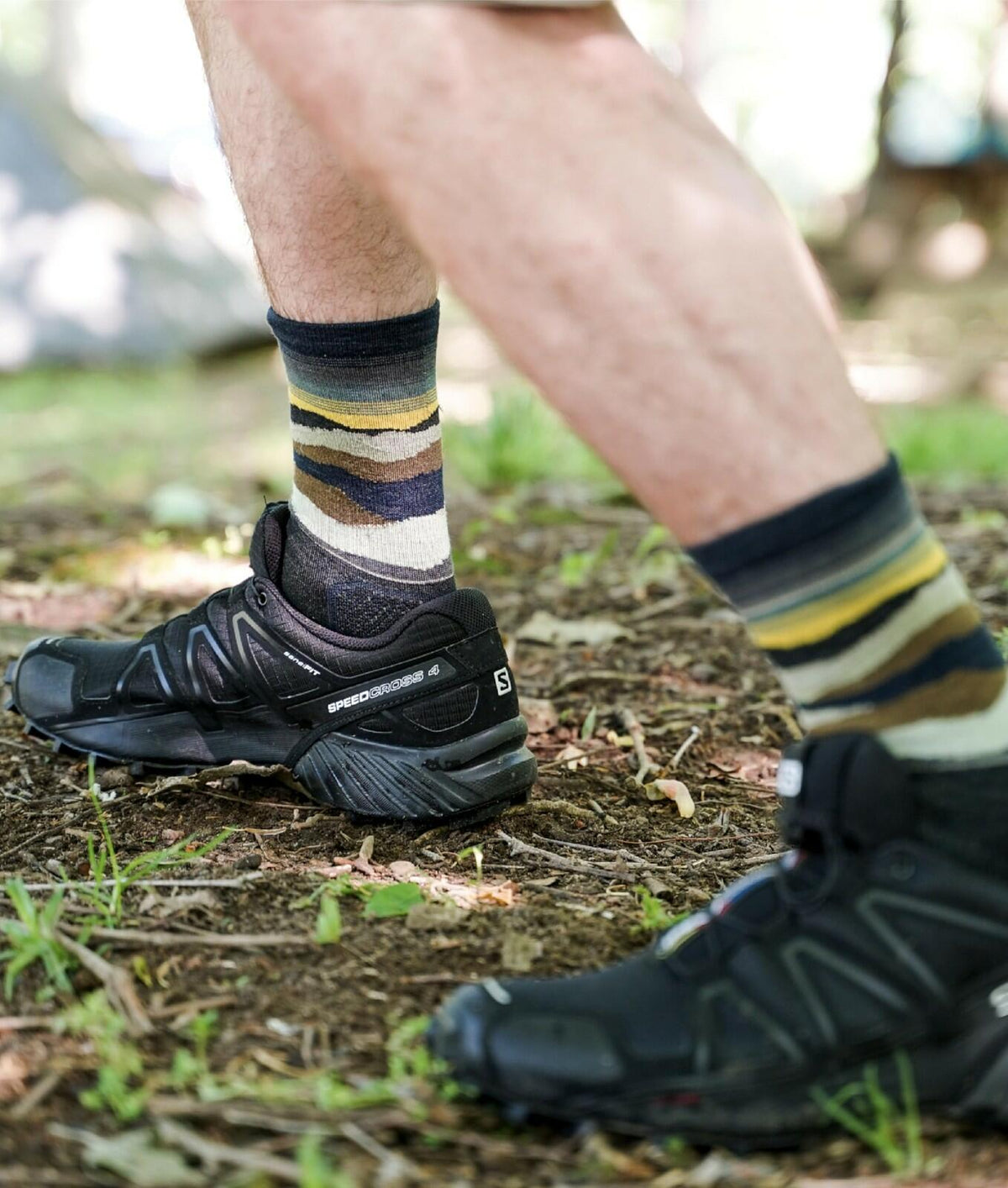 Farm to Feet Max Patch Merino Wool 3/4 Crew Socks Unisex Black Size S