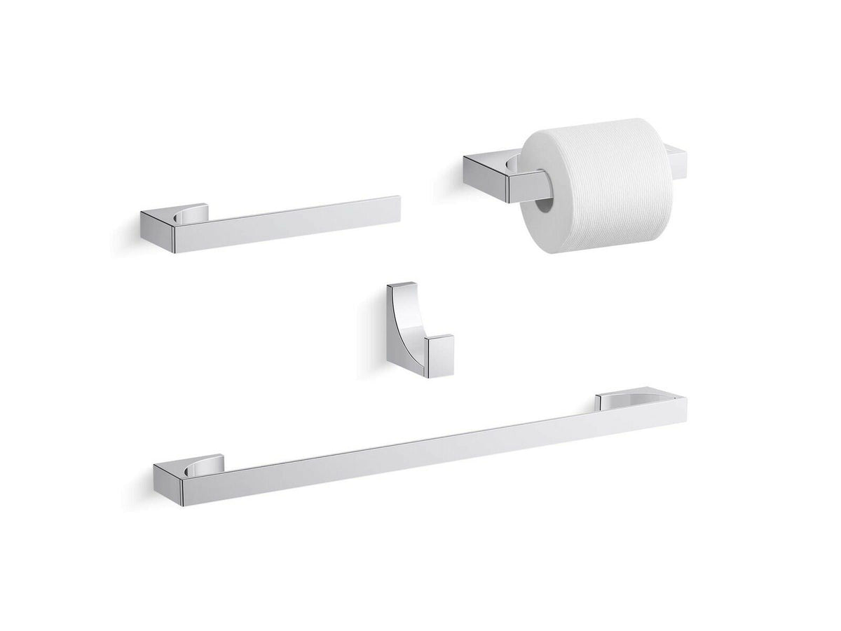 Kohler Minimal 26568-CP Wall Mount Bathroom 24" Towel Bar Polished Chrome