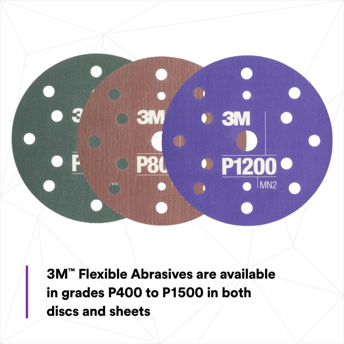 3M Hookit 34409 6in P1500 Flexible Abrasive Sanding Disc 25 Pack Paint