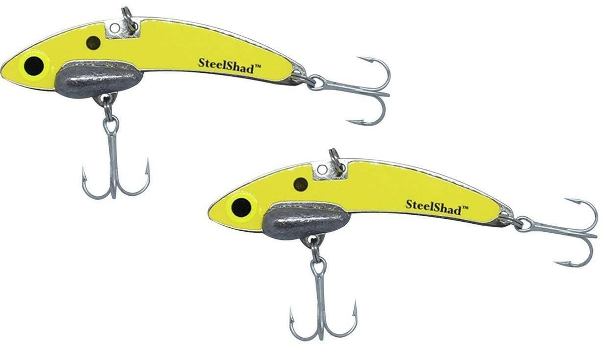 SteelShad Mini Series Lipless Crankbait 1/4 oz Yellow Shad 2-Pack Fishing Lure