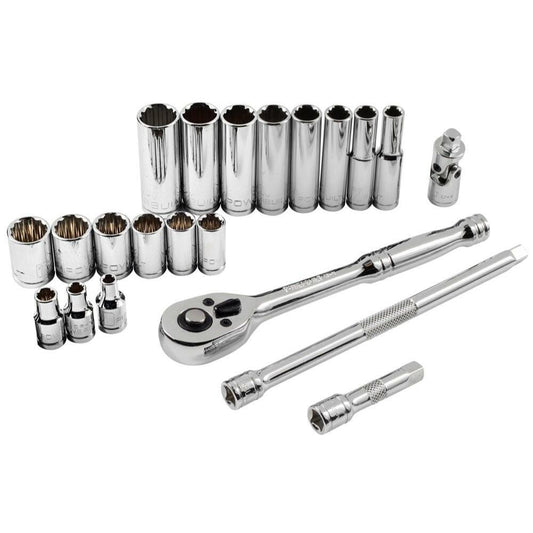Powerbuilt 940368 Mechanics Tool Set (23 Piece) Dr. 12 Pt. Metric Standard
