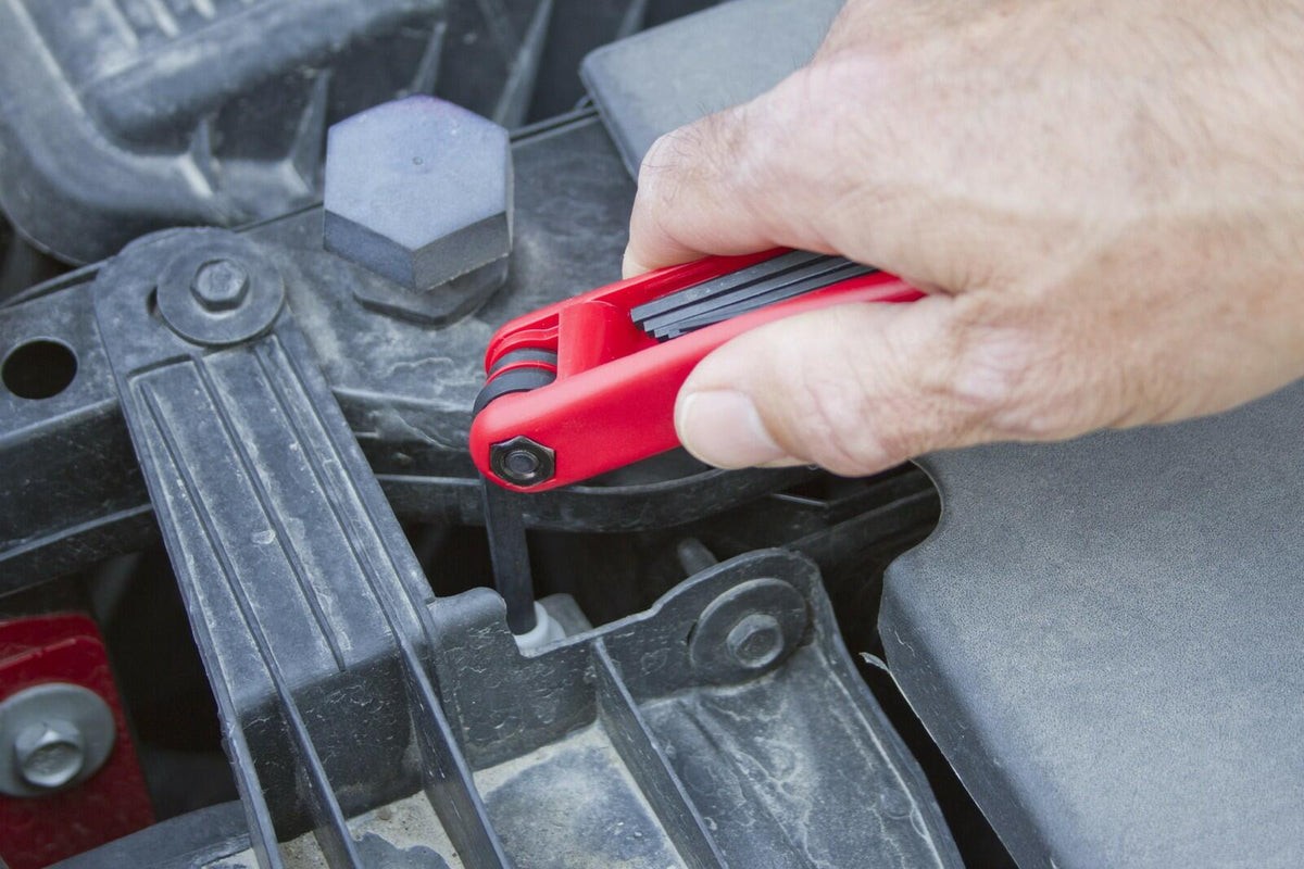 Lisle 42760 Metric Folding Hex Key Set - 7 Allen Keys, Folding T-Handle