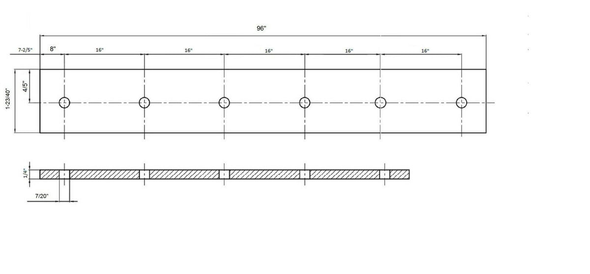 Miseno MBDH5505X96SS 96in Stainless Steel Sliding Barn Door Hardware Track Kit