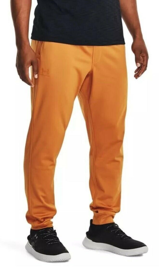 Under Armour Sportstyle Tricot Men's Joggers Honey Orange Black Size M