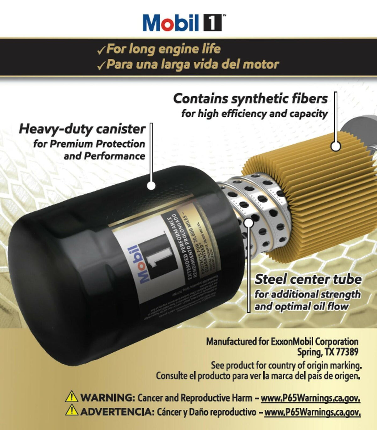 Mobil 1 M1-115A Extended Performance Oil Filter for 20K Miles Protection