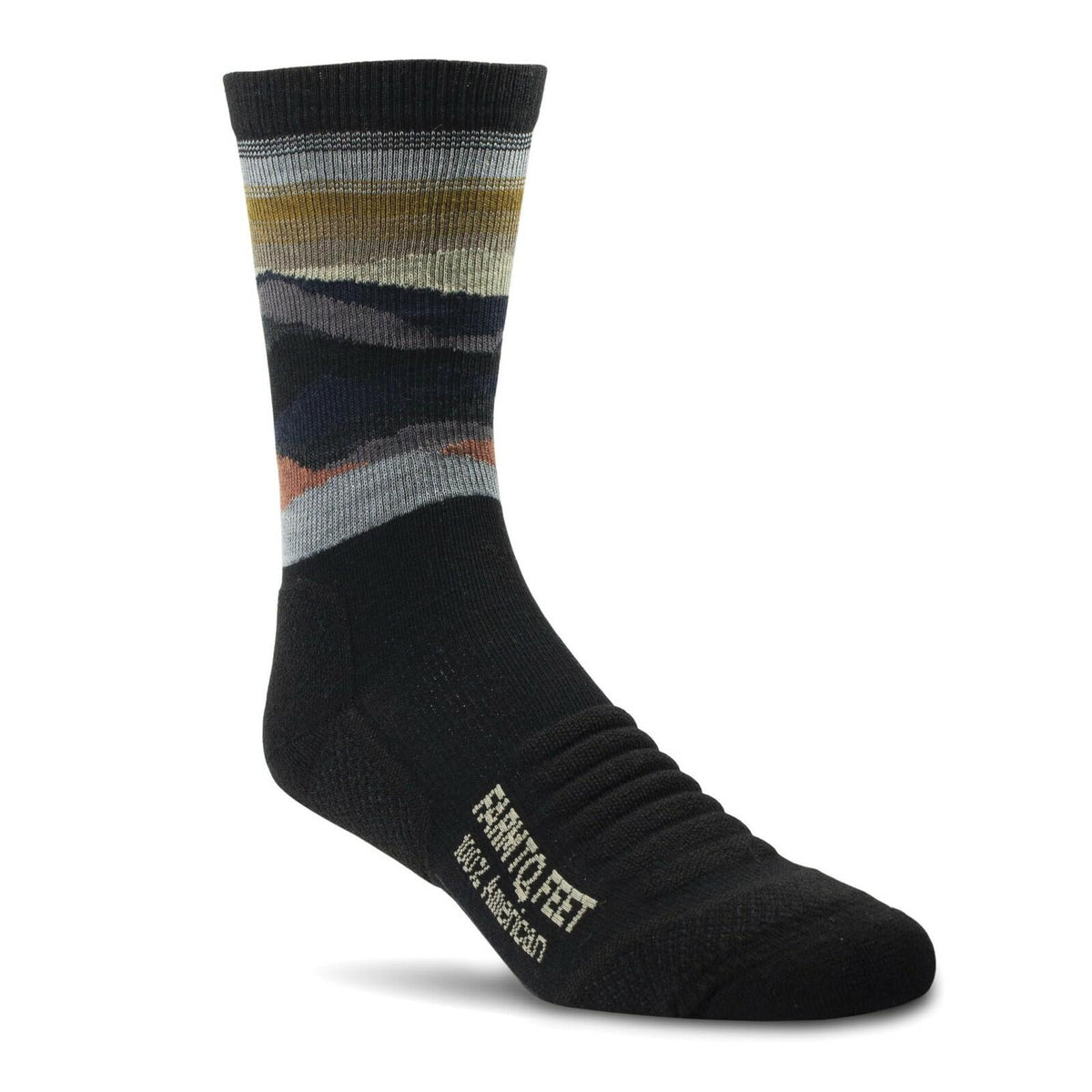 Farm to Feet Max Patch Merino Wool 3/4 Crew Socks Unisex Black Size S