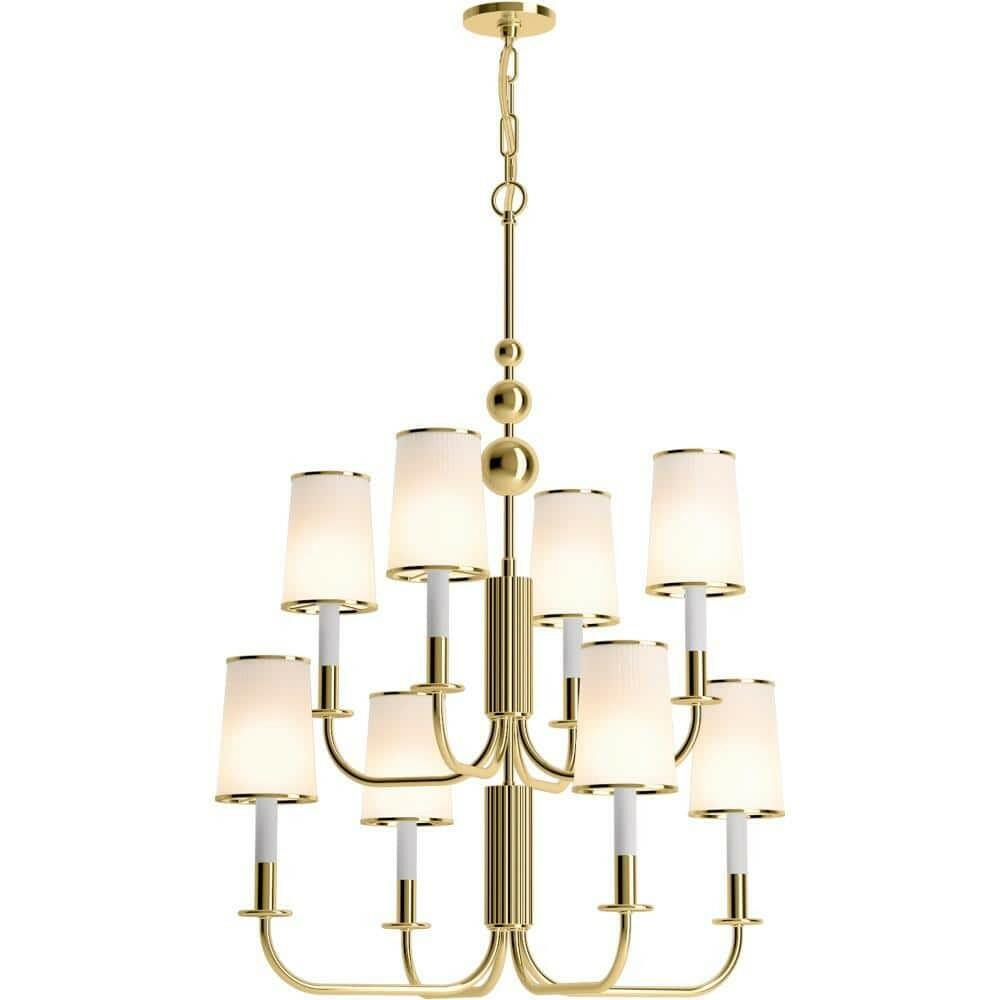 Kohler Tresdoux 27442-CH08-2PL 24" 8-Light Luxury Chandelier Polished Brass